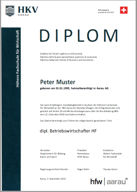 HFW Diplom Muster