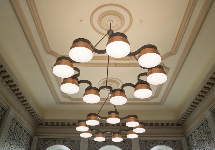 Werk 1: Stuckdecke Aula 1874 Restauriert 2013